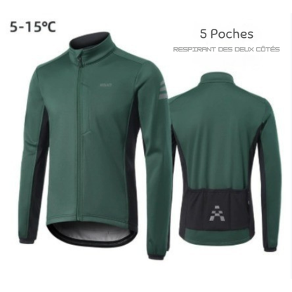Winterfietsjas | winddicht, warm en met fleecevoering
