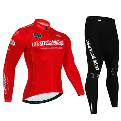 Giro d’Italia | Professionele wielertrui met lange mouwen – versie met fleecevoering